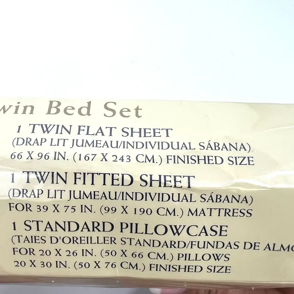 Vintage Royale Gold Collection Floral 3 Piece Twin Bed Set NEW in Package
